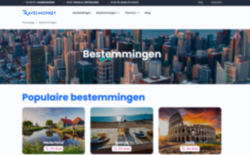 Travelmonkey, een overzicht van scherp geprijsde vakantie deals